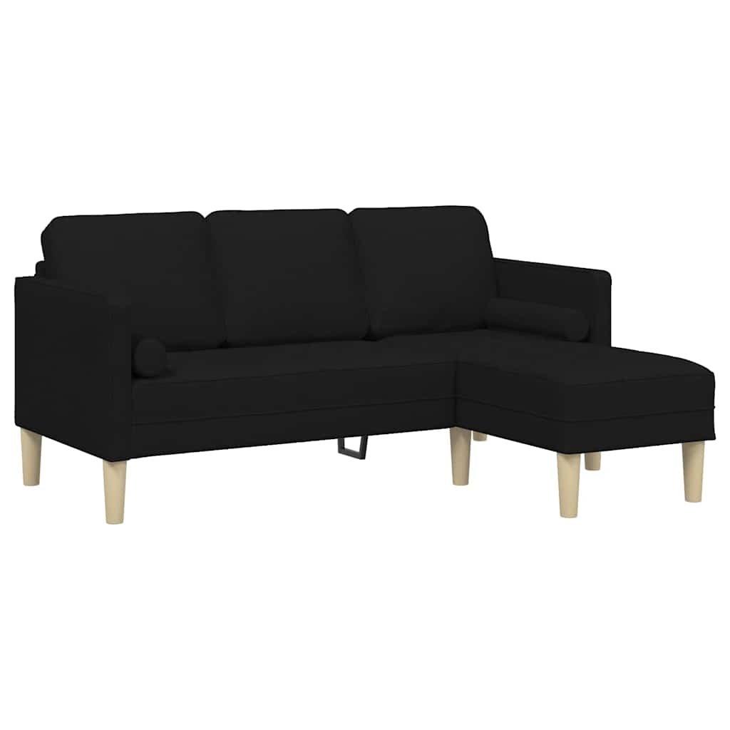 vidaXL Sofa Set mit Kissen Schwarz Polyester Image