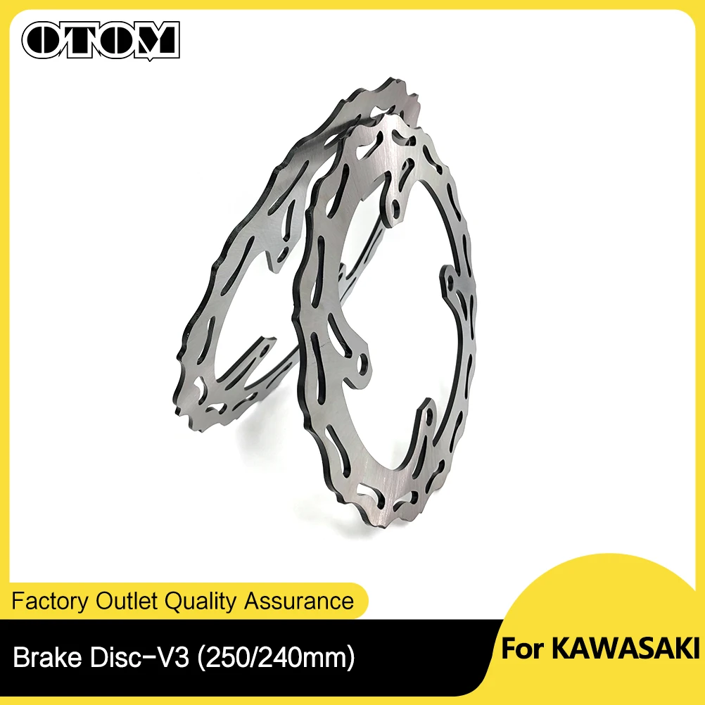 OTOM moto disque de frein avant arrière pour KAWASAKI KX125 KX250 KX250F KX450F KLX450R RMZ25 disque de frein en acier Rotor pièce de vélo de saleté