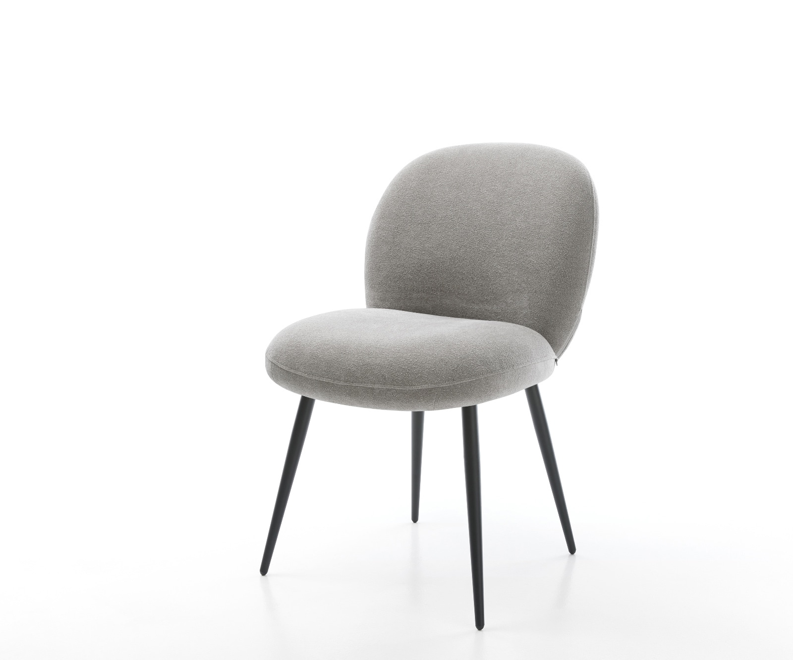 DELIFE Esszimmerstuhl Nube-Flex Strukturstoff Soft Grau 4-Fuß konisch Schwarz Taschenfederkern, Esszimmerstühle Image