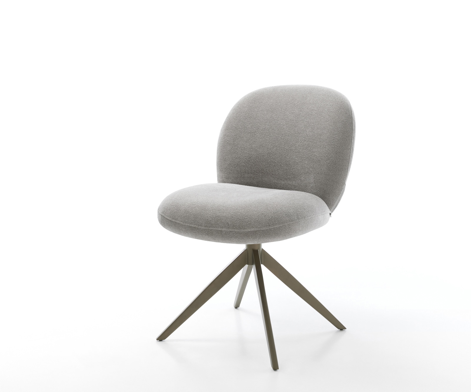 DELIFE Drehstuhl Nube-Flex Strukturstoff Soft Grau Kreuzgestell breit Effektfinish Titan 360° drehbar Wippfunktion Taschenfederkern, Esszimmerstühle Image