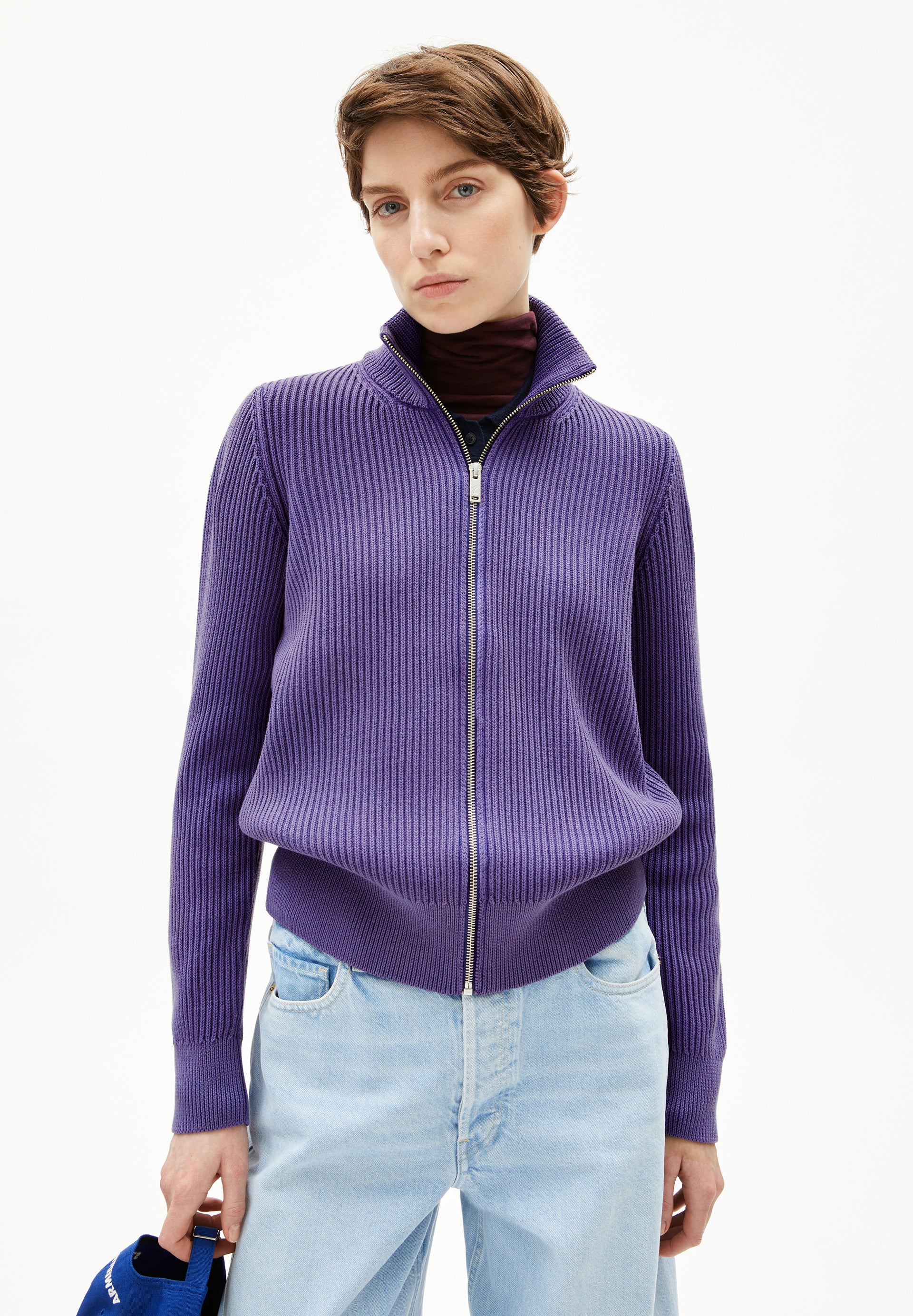 REBECCAA GMT DYE | Strickjacke aus Bio-Baumwolle - lila (M) Image