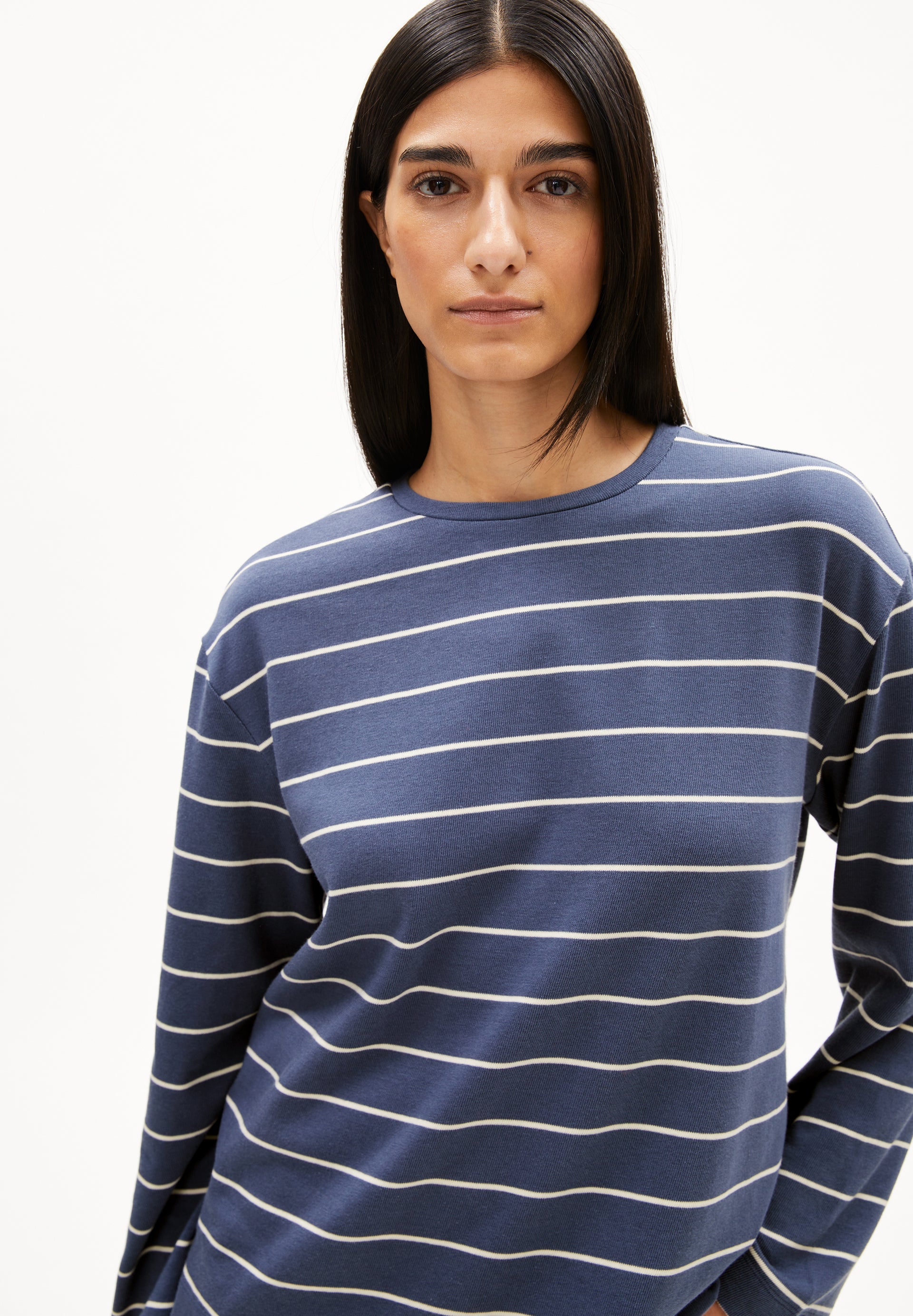 MARYNAA FINE STRIPE |Longsleeve Bio-Baumwoll Mix - mehrfarbig (S) Image
