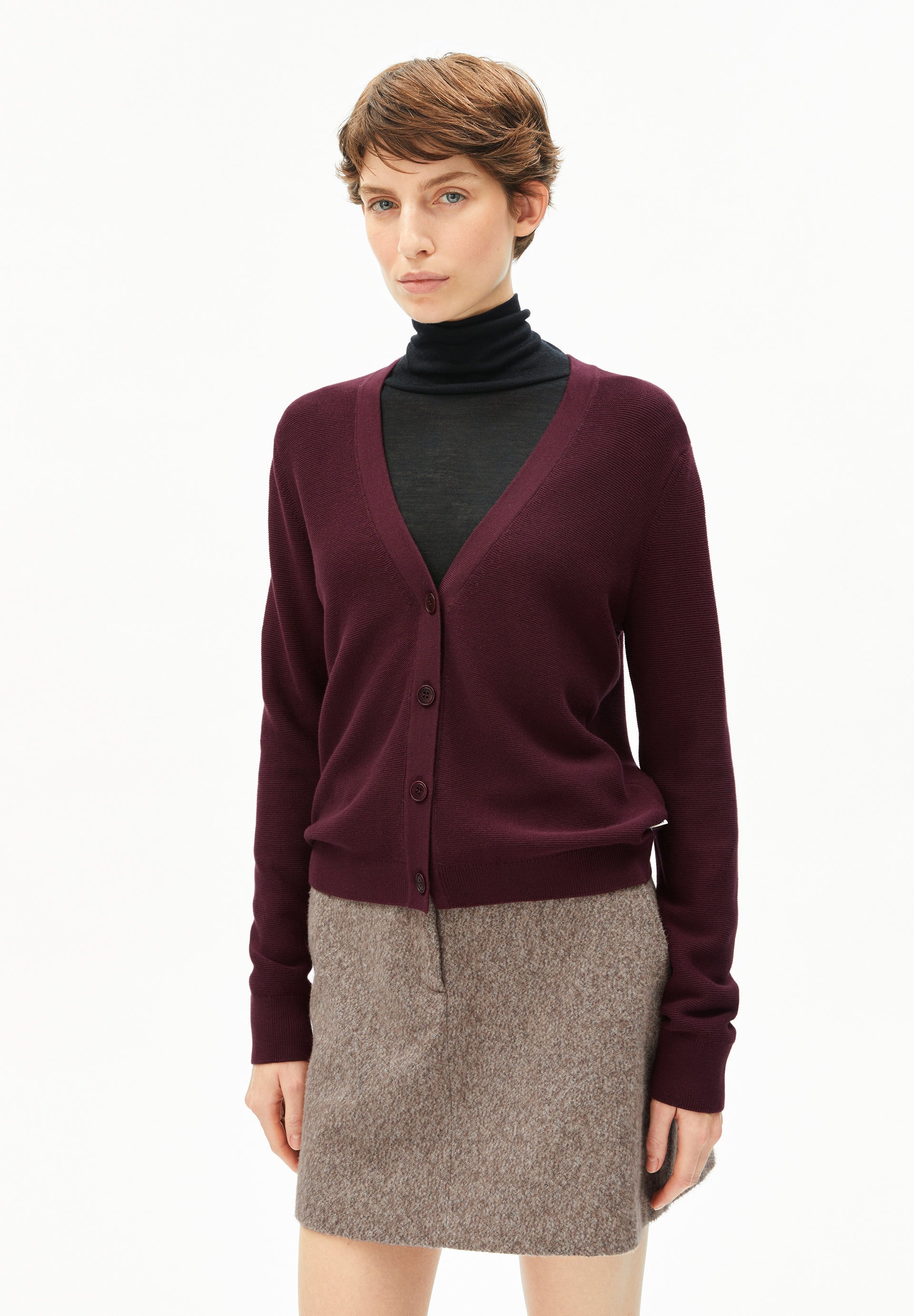 MENAAL LINKS LINKS | Strickjacke aus Bio-Baumwolle - rot (L) Image