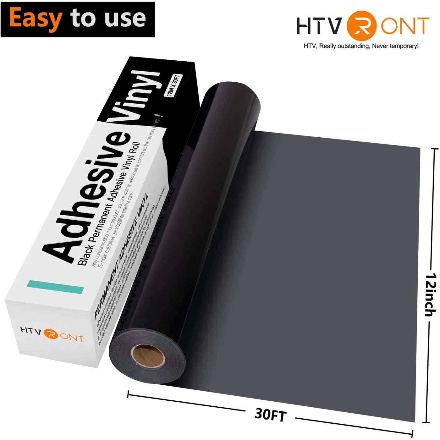 HTVRONT 12"X30ft/30x900cm glänzende, permanent klebende Vinylrolle für Cricut Craft Cutter DIY Cup Glas Handyhülle Dekor Aufkleber Image