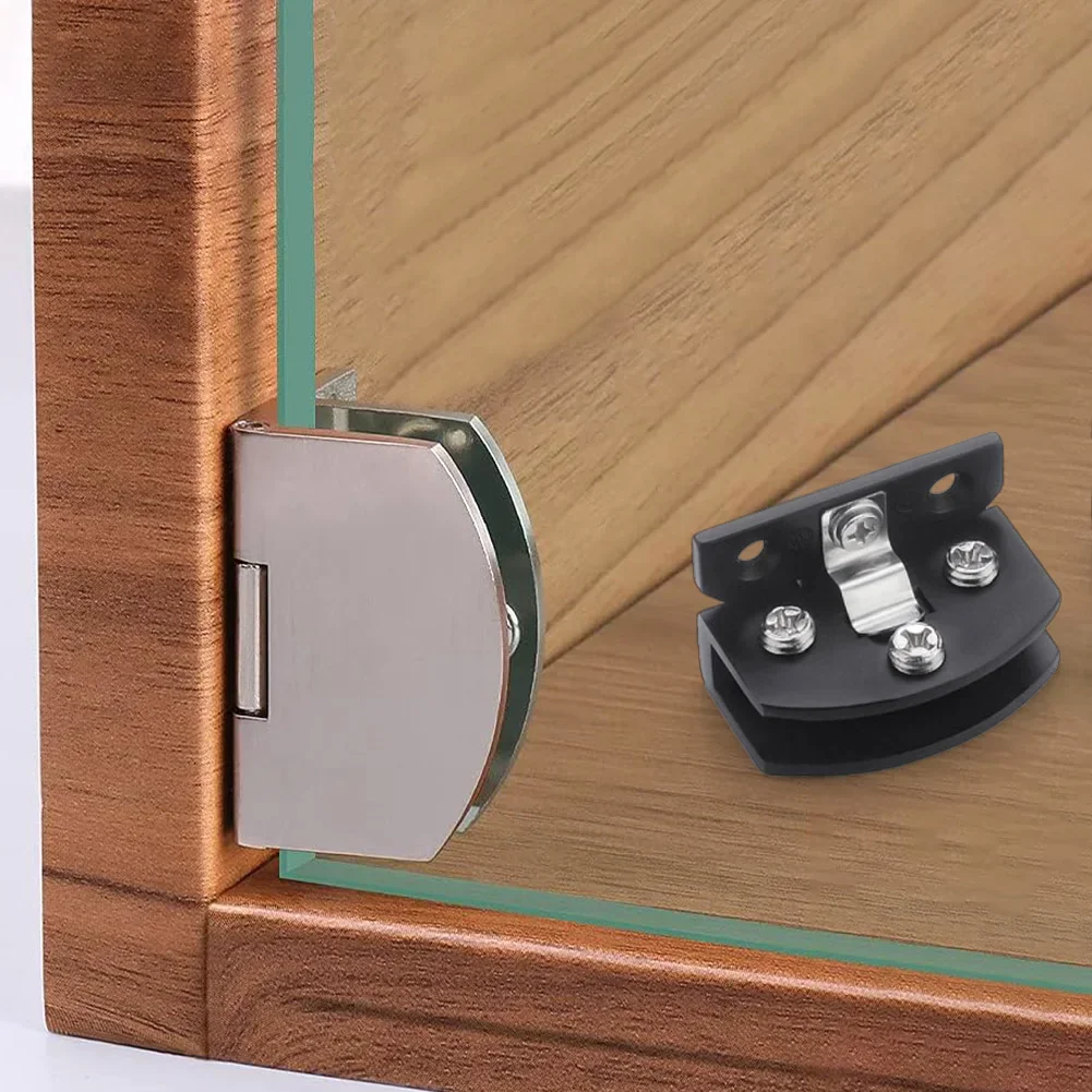 1 Stück Glasscharnier für Kuchenschränke, hochwertiges, stanzfreies Weinschrank, Schrank, Glasscharnier, Möbel-Hardware-Zubehör