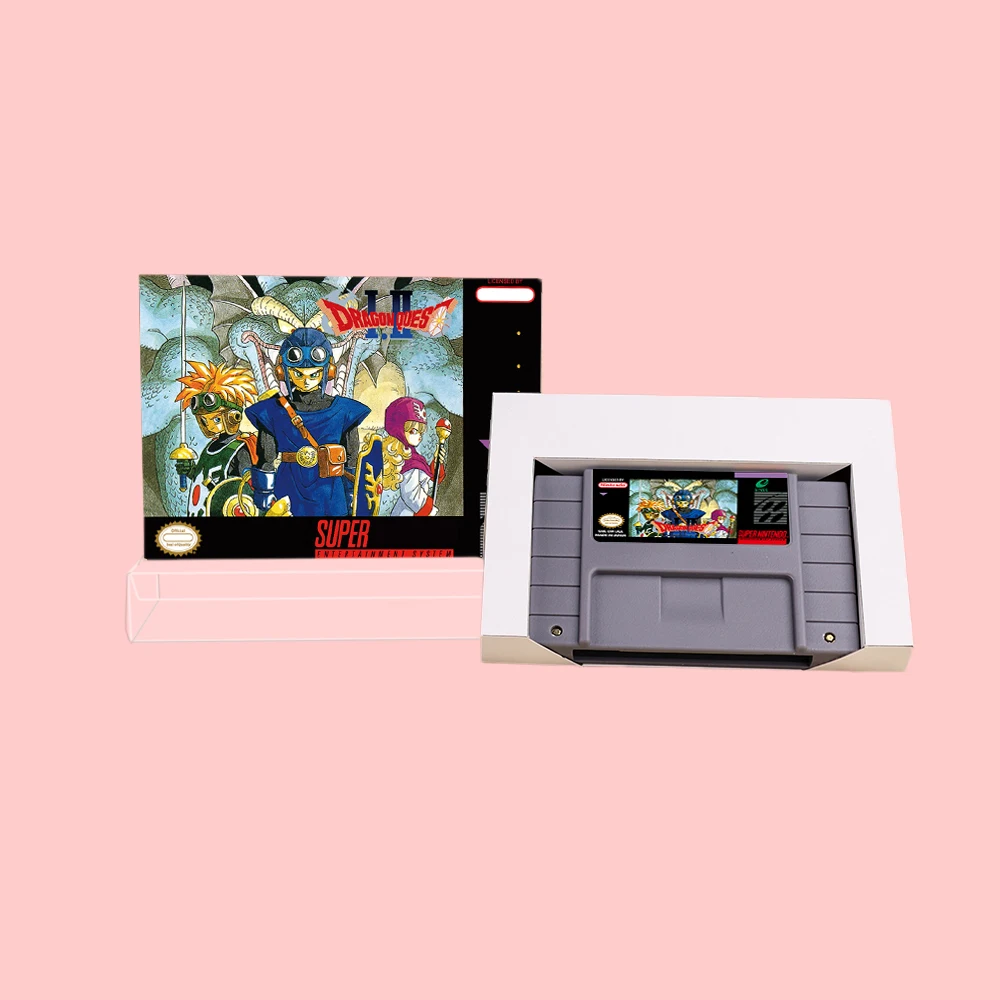 Dragon Quest I & II 1&2 Game with Box (Battery Save) 16bit game card for USA NTSC EUR PAL version SNES video game console
