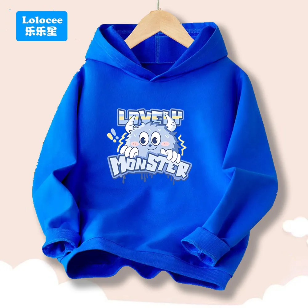 Cartoon Schöne Monster Muster kinder Hoodies Frühling Herbst Jungen Mode Im Freien Reise Mit Kapuze Sweatshirt GSLS1 Image