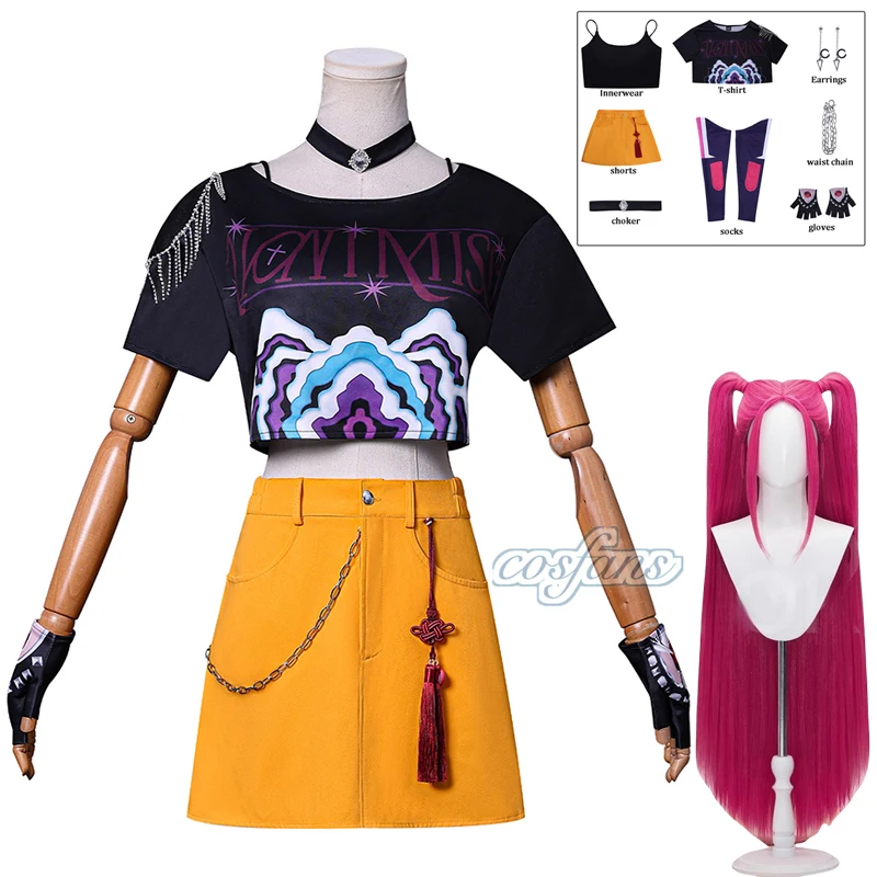 KPop Mira Cosplay Kostüm Perücke Frauen Mädchen Halloween Karneval Comic-con Party Rollenspiel Outfits Image