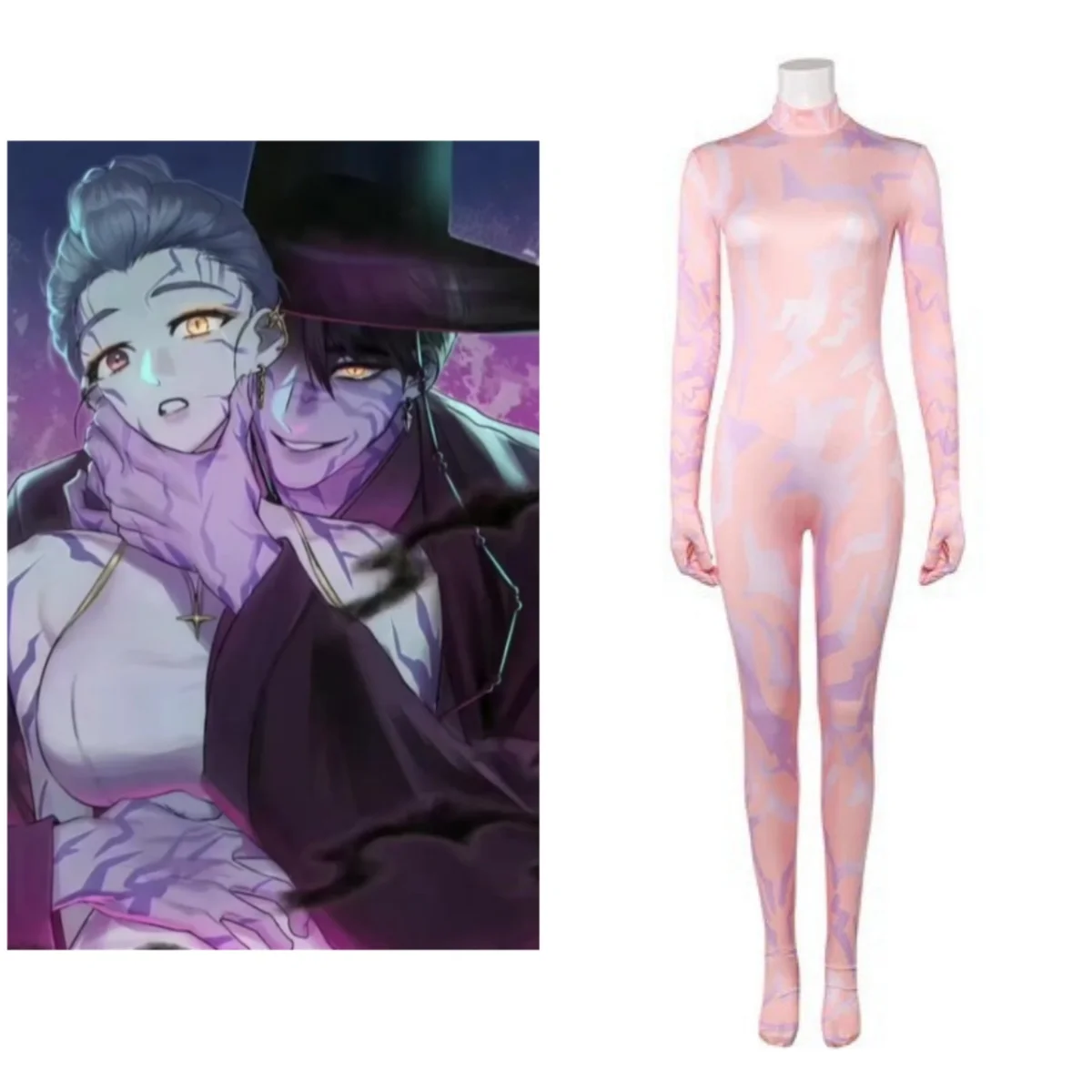 Disfraz Mujer KPop Demon Hunters Rumi Cosplay Costume Rumi Tatoo Pattern Jumpsuits Demon Nude Fleshcolor Base Layer Hallowmas