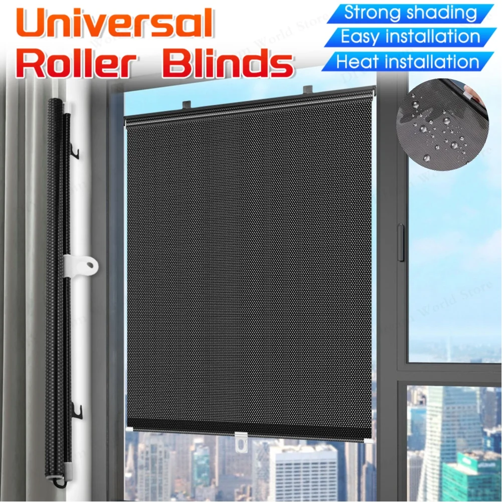 Universelle Rollos in 4 Größen, stanzfreier Sonnenschutz, nagelfreier Verdunkelungsvorhang, Auto, Schlafzimmer, Küche, Büro, Fenster, Sonnenschutz