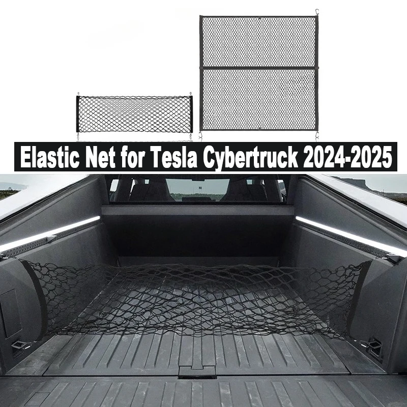 Elastisches Netz für Tesla Cybertruck 2024–2025, hintere Eimerbox, elastisches Aufbewahrungsnetz, Outdoor-Reisegepäcknetz, festes Autozubehör Image