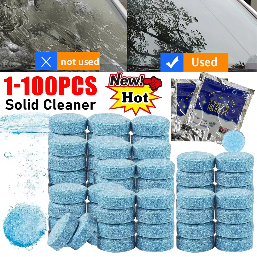 1-100PCS Feste Reiniger Auto Wischer Glas Feste Reinigung Konzentrierte Tabletten Waschmittel Auto Windschutzscheibe Reiniger Brause Tablet Image