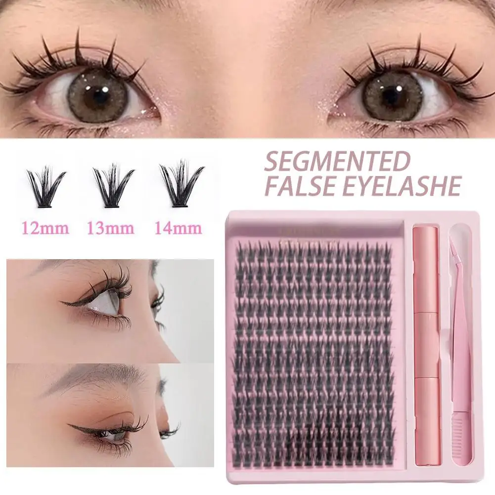 DIY segmentierte falsche Wimpern Set Wimpernverlängerung dicke und lockige segmentierte falsche Wimpern Make-up Frauen Image