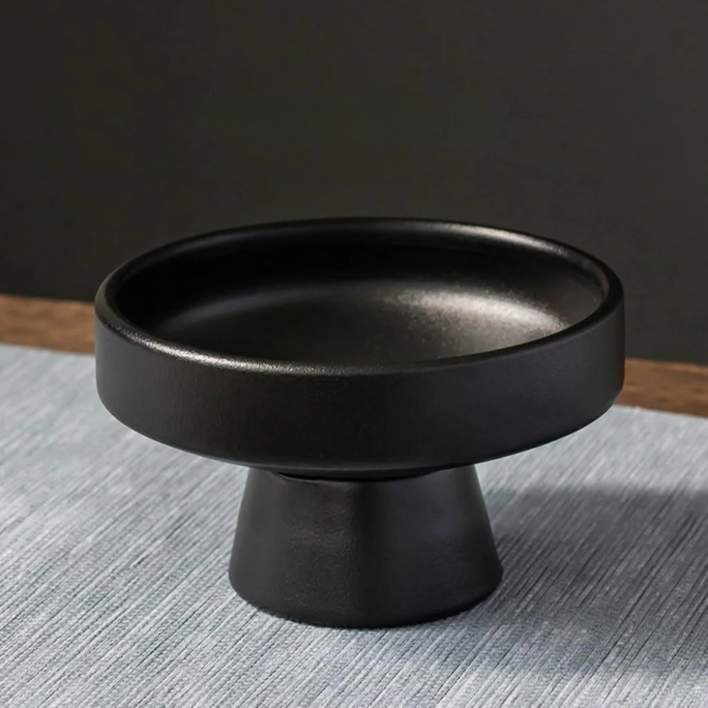 Keramik-Hochfußschale, Keramik-Obstschale, dekorative Schüssel mit Füßen, Dessertschale, Aufbewahrungsschale für Lebensmittel und Snacks auf der Küchenarbeitsplatte