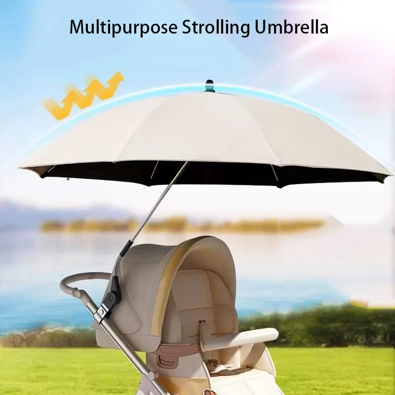 85 cm Clip-on Regenschirm Baby Warenkorb Sonnenschirm 2 in 1 Kinderwagen Regenschirm für Sonnenschutz Regen-proof Baby Kinderwagen Zubehör