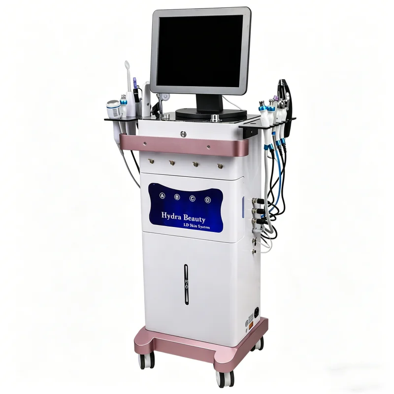 14-in-1 Hydra Peel Maschine Hautanalysator Anti Falten Hydro Sauerstoff Gesichtsreinigung Mitesser Entfernung Wasser Peeling Spa Maschine Image