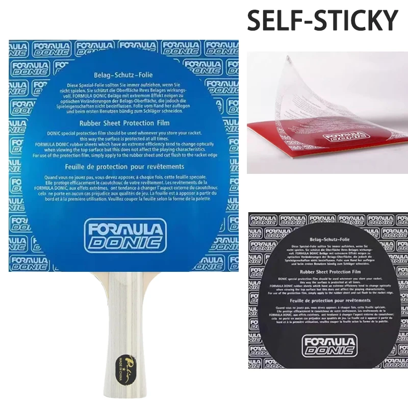 DONIC Selbstklebende Tischtennisschläger-Schutzfolie, seitliches Kantenband, Ping-Pong-Paddel-Schläger-Set, Zubehör, 1/2/3/4/6 Stück Image