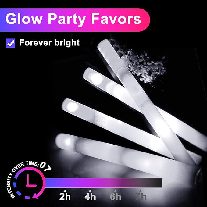 30 bastoncini luminosi in schiuma a LED, bastoncini luminosi sfusi, bastoncini luminosi a LED, bastoncini luminosi lampeggianti per concerti, matrimon