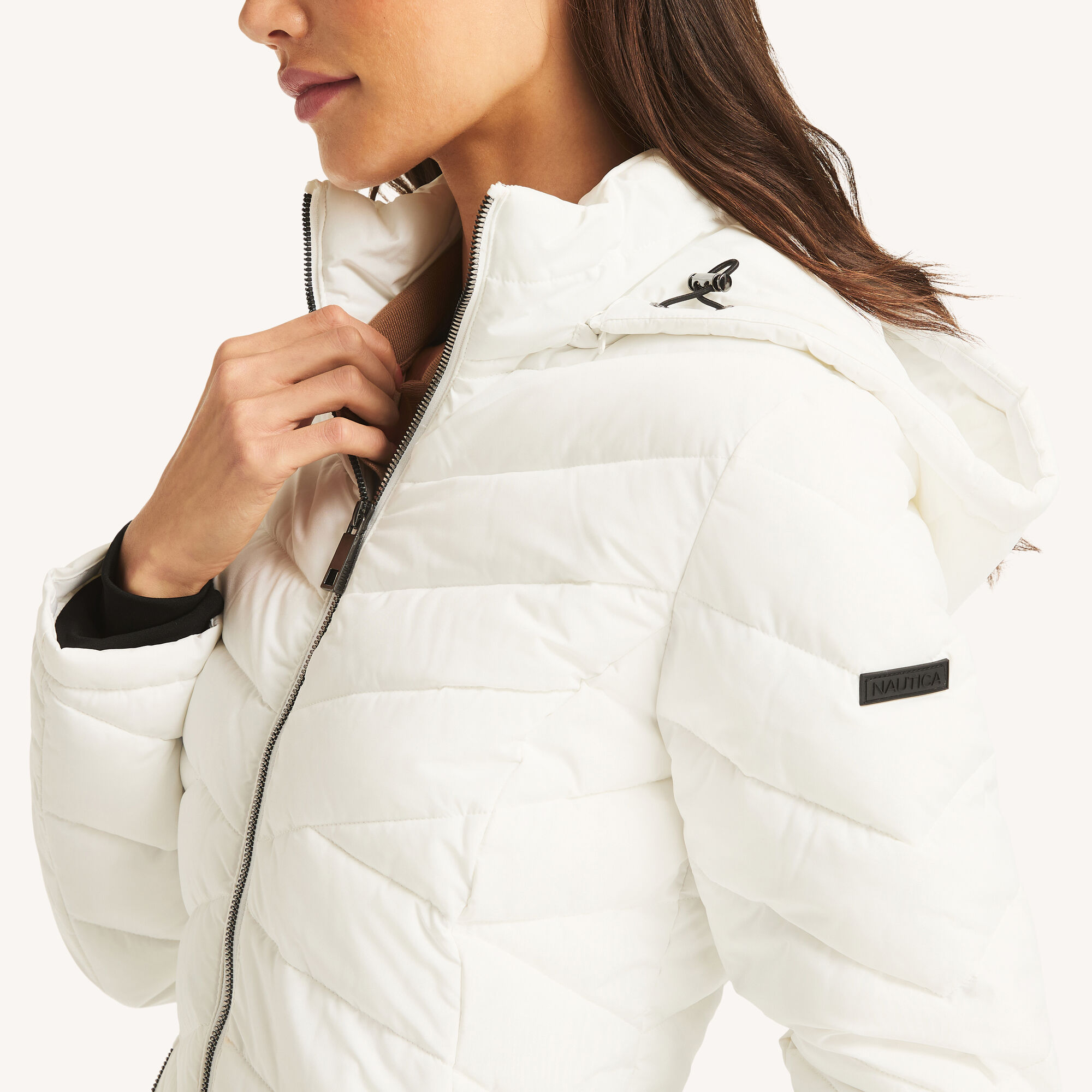 Nautica Women's Puffer Jacket 102 (White), M