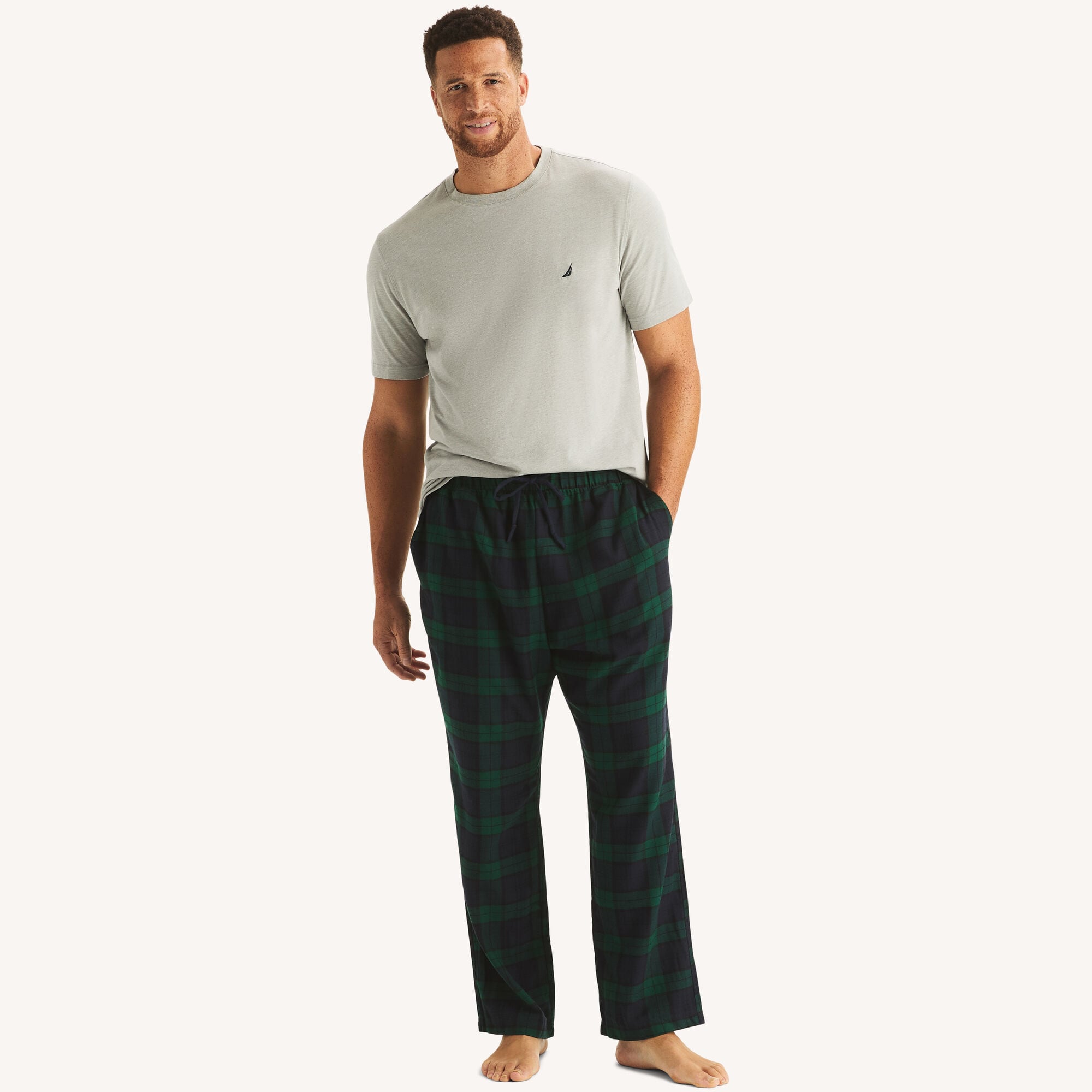 Nautica Men's Big & Tall Plaid Pajama Pant Set 060 (Grey Heather), 4XLT