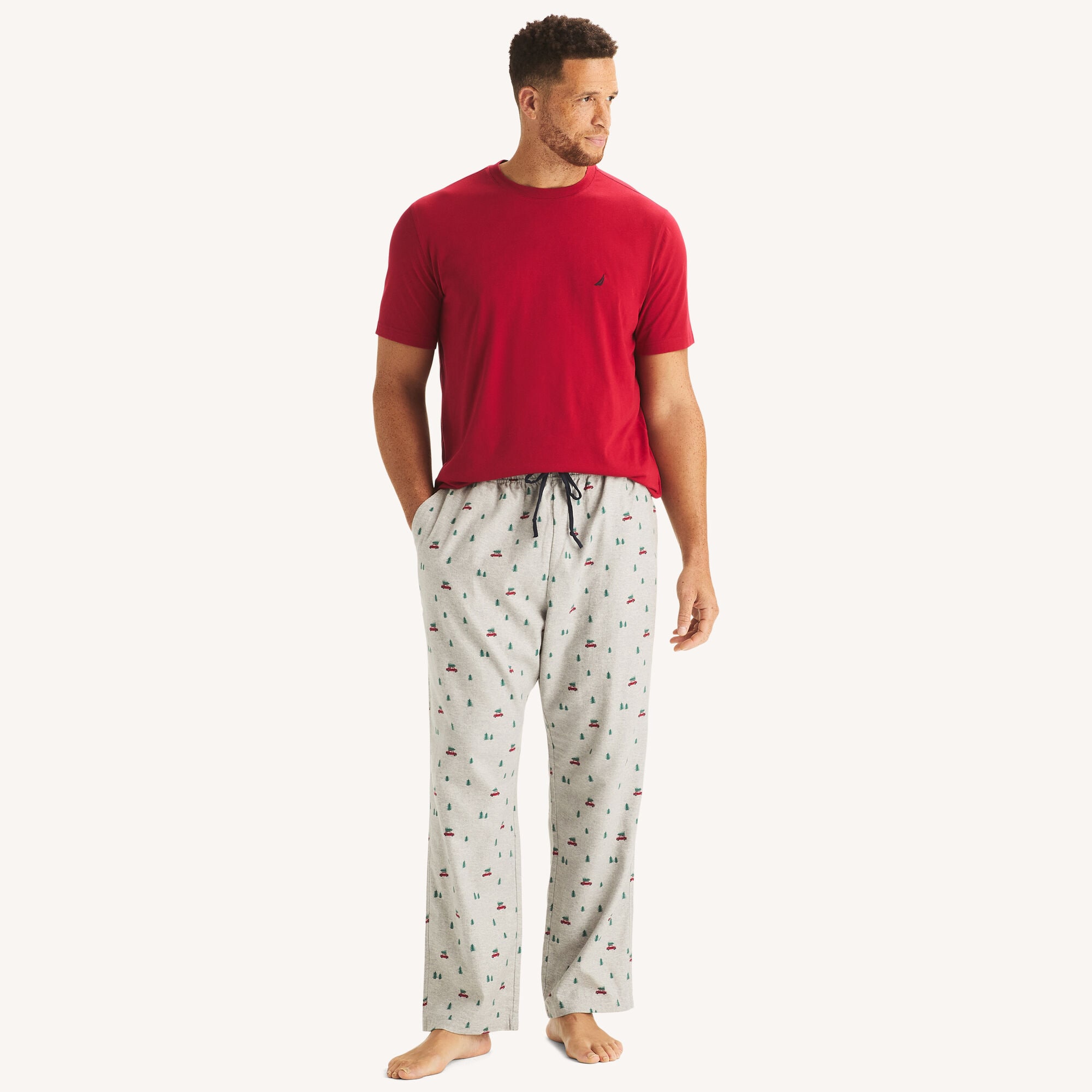 Nautica Men's Big & Tall Printed Pajama Pant Set 690 (Rio Red), 6XL