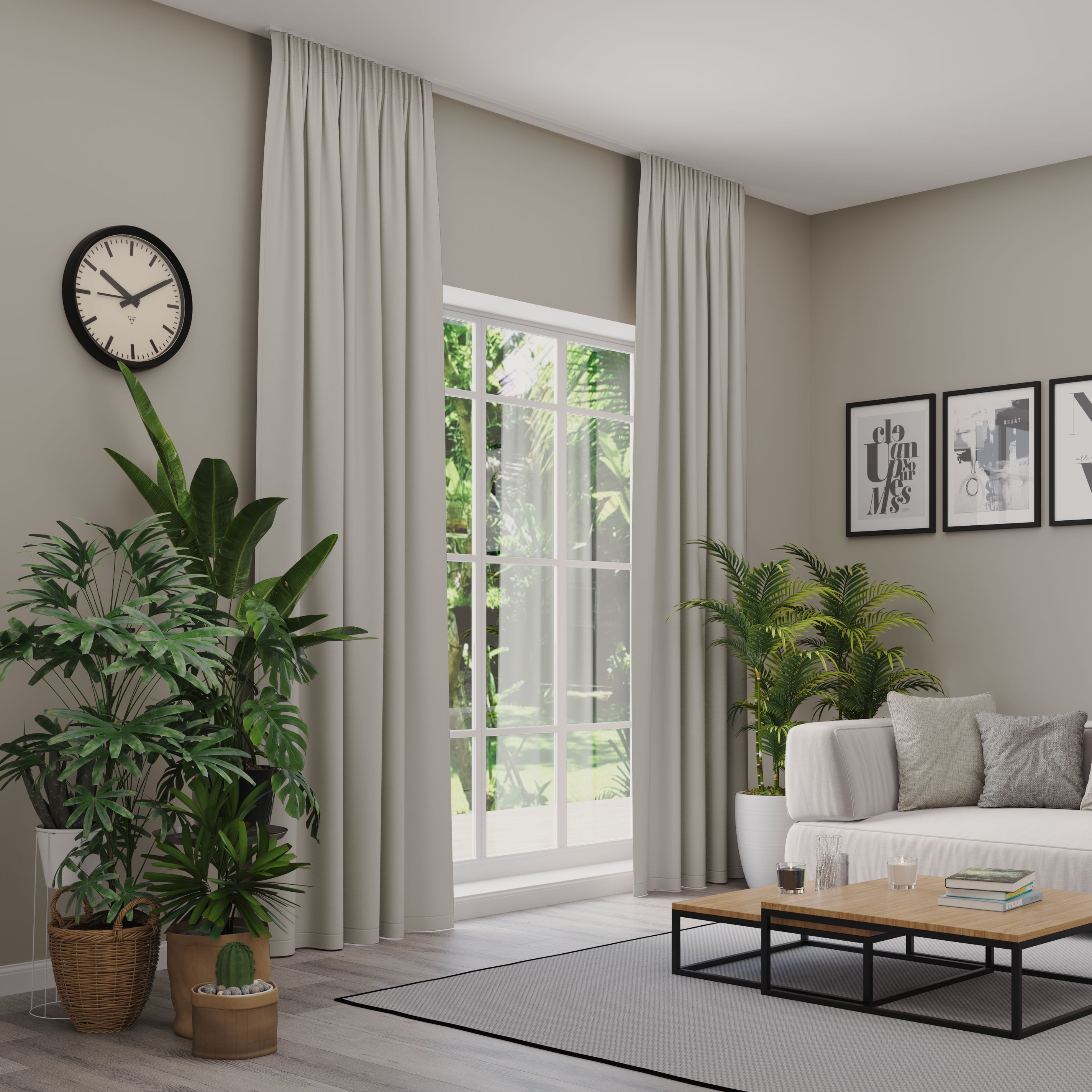 Verdunkelungsvorhang NEUTEX FOR YOU "INSULA", beige (hellbeige), B:137cm H:290cm, Polyester, Gardinen, Uni-Dimout für starke Verdunklung, nach Maß Image