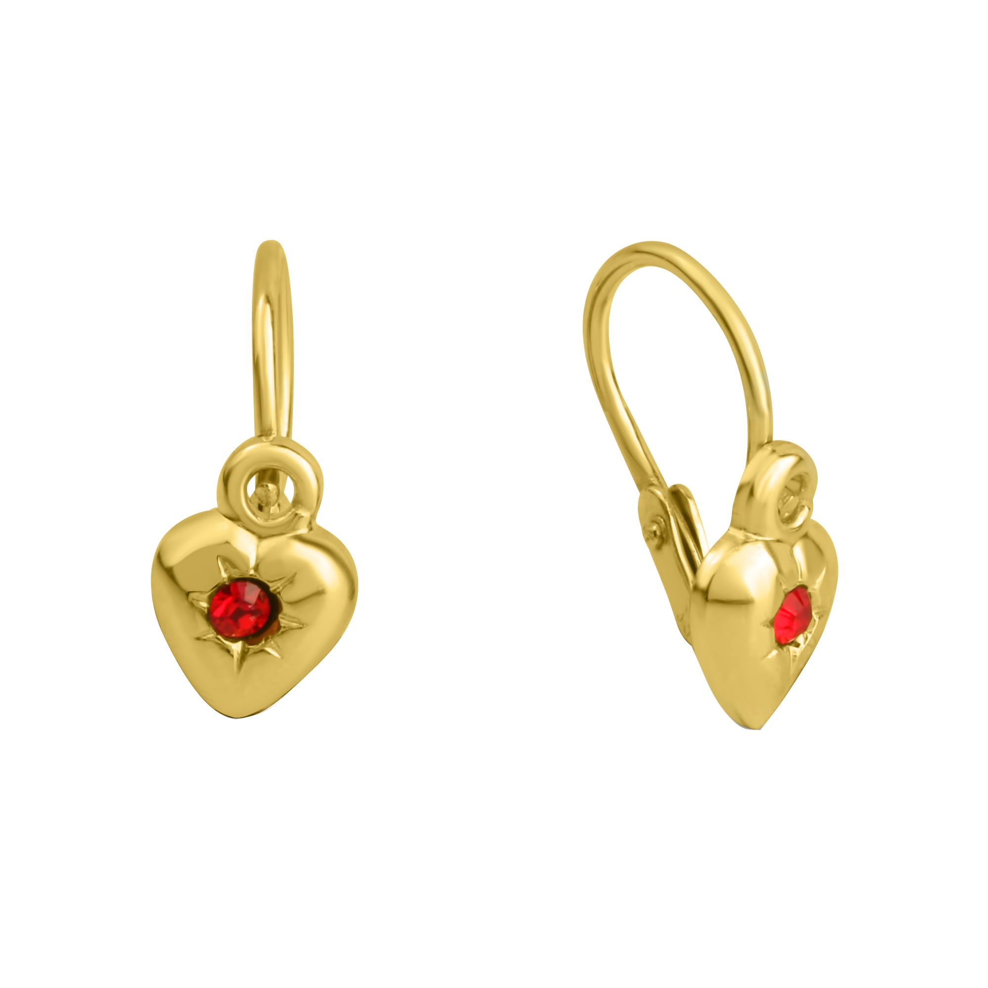 Paar Ohrhänger ZEEME "Gold 333 Motiv Herz", gelb (gelb, rot), Ohrringe, one-size, Gold Image