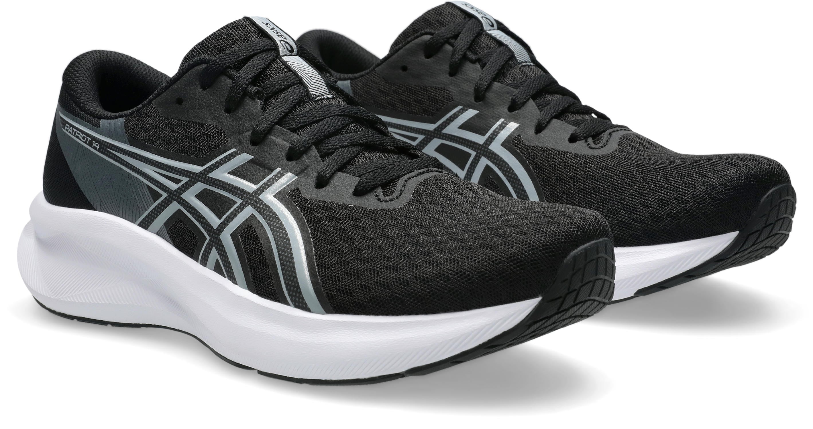 Laufschuh ASICS "PATRIOT 14", Damen, Gr. 39, schwarz (schwarz, gravel), Textil, Schuhe Laufschuh