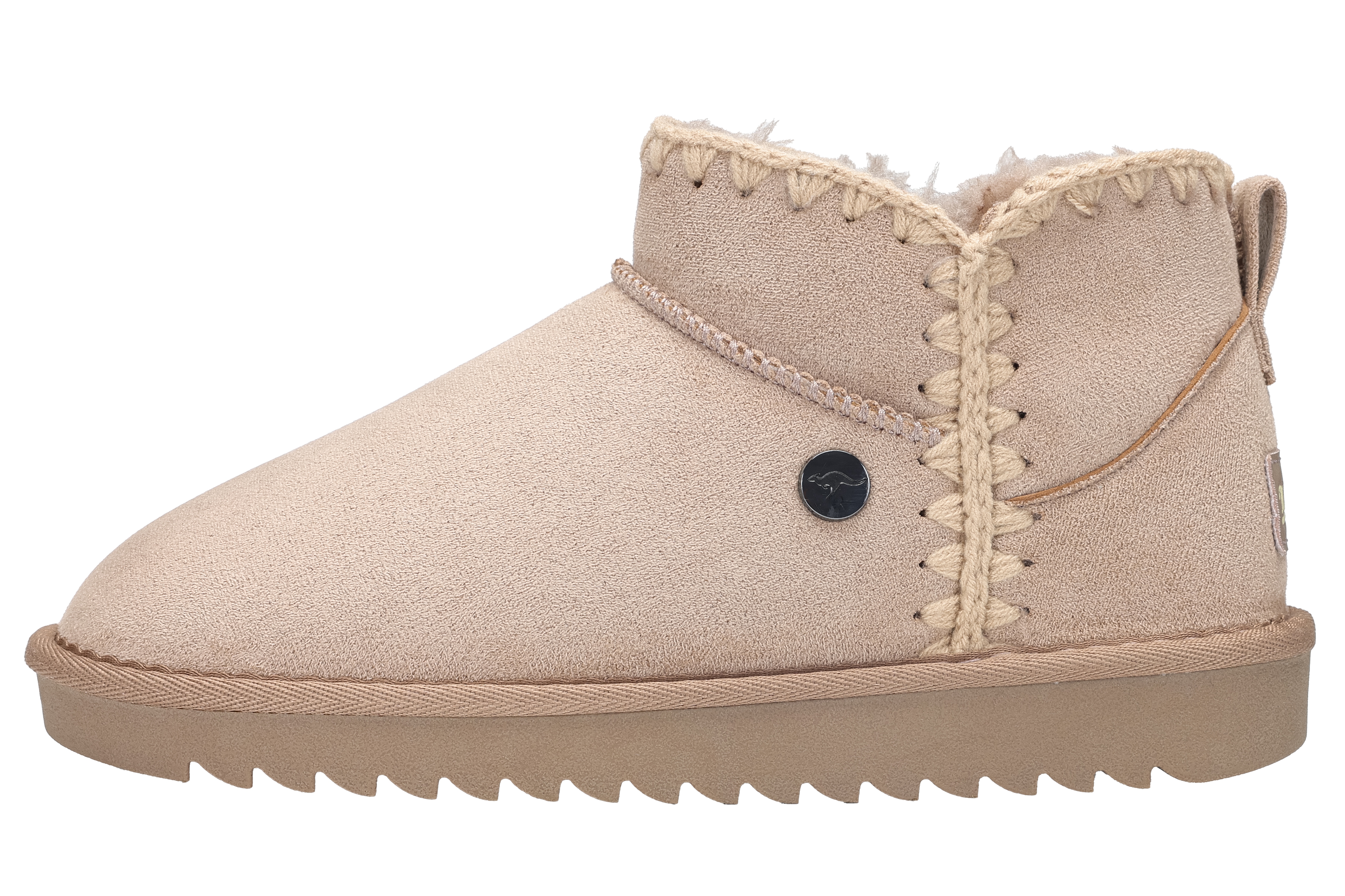 Schlupfboots KANGAROOS "K-UW MOCK", Damen, Gr. 39, stone braun, beige, Textil, Schuhe, Winterschuhe, Winterboots, Snowboots, Schlupfstiefel