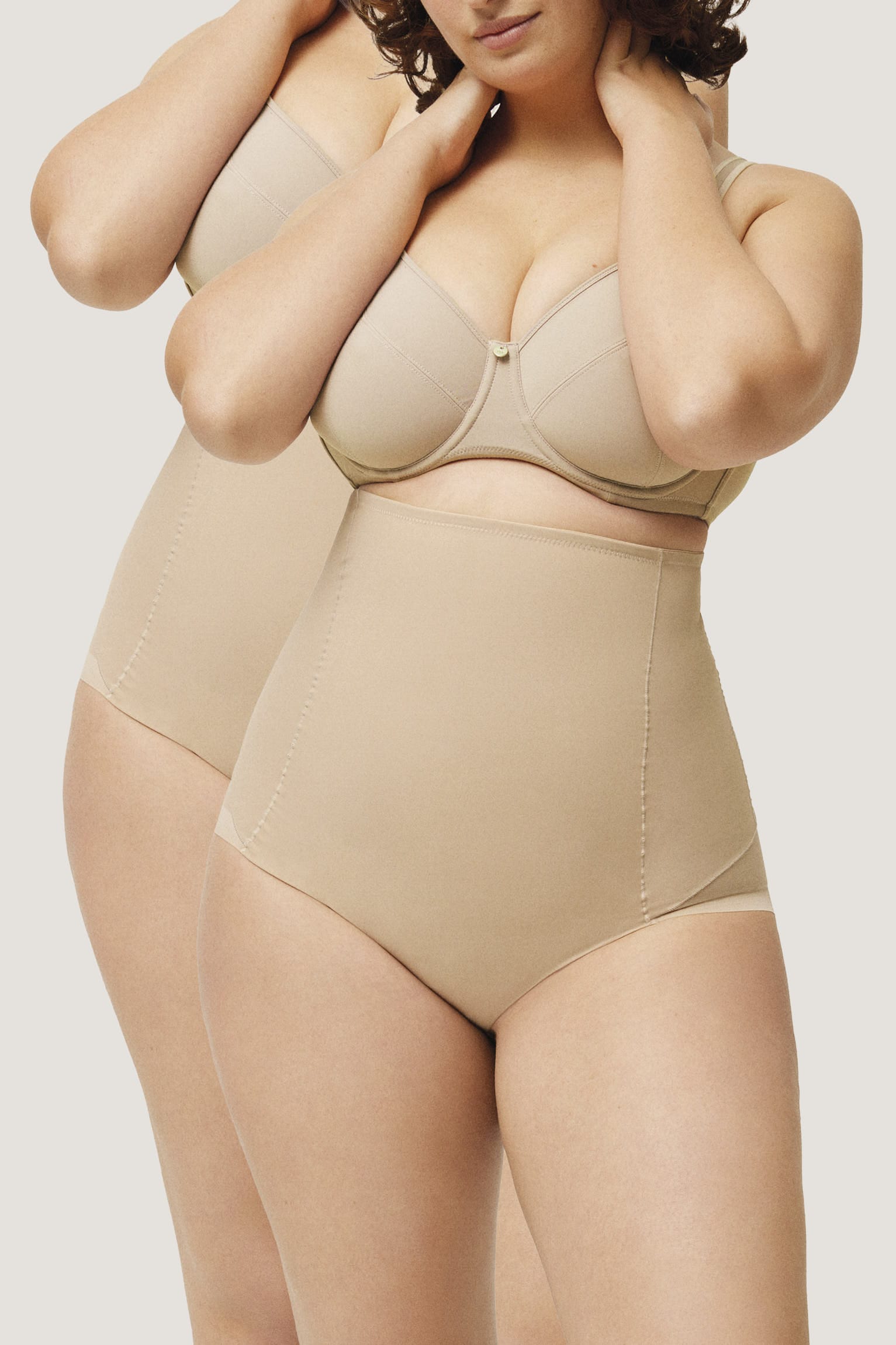 High-Waist-Panty YSABEL MORA, Damen, Gr. XL, beige, Obermaterial: 73% Polyamid, 27% Elasthan, figurbetont, Unterhosen, hoch geschnitten, elastisch, starker Shape-Effekt, Tüll Image