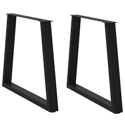 vidaXL Esstisch Beine V-Form 2 Stück Schwarz 70x(72-73,3) cm Stahl Image