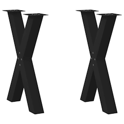 vidaXL Esstischbeine X-Form 2 Stk. Schwarz 50x(72-73) cm Stahl Image