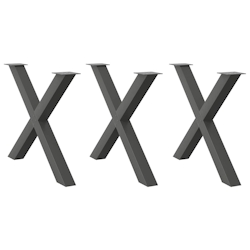 vidaXL Esstischbeine X-Form 3 Stk. Anthrazit 90x(72-73) cm Stahl Image
