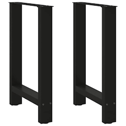 vidaXL Esstischbeine Schwarz 2 Stk. 50x(72-73) cm Stahl Image