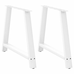 vidaXL Esstischbeine A-Form 2 Stk. Weiß 100x(72-73) cm Stahl Image