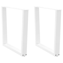 vidaXL Esstischbeine V-Form 2 Stück Weiß 90x(72-73,3) cm Stahl Image