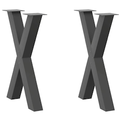 vidaXL Esstischbeine X-Form 2 Stk. Anthrazit 60x(72-73) cm Stahl Image