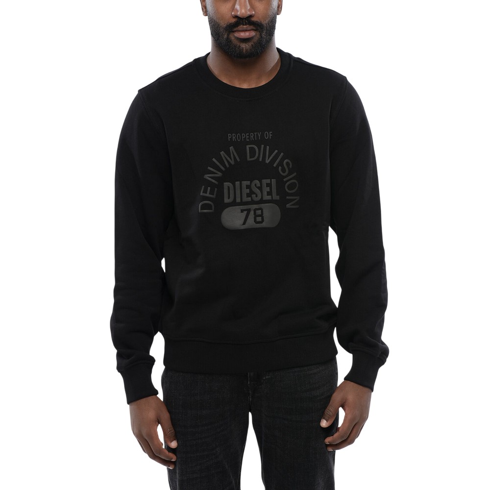 Diesel Unisex Erwachsene Division Logo Denim Sweatshirt (Schwarz) Image