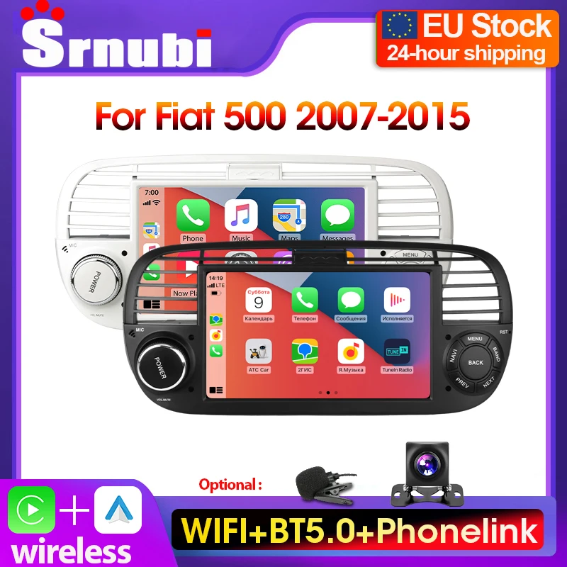 Android 12 autoradio GPS stéréo pour Fiat 500 2005-2015 2 din Autoradio lecteur vidéo multimédia DSP Carplay unité principale de Navigation