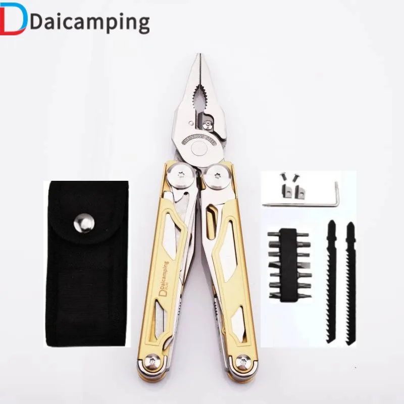 Daicamping 30 jaune multi-outils multi-outils ensembles d'outils pinces coupantes couteau pliant multi-outils ensemble d'outils à main