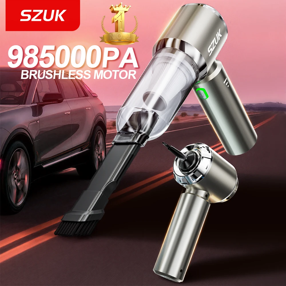 SZUK 985000Pa aspirateur de voiture sans fil puissant Machine de nettoyage à main forte aspiration Portable Mini aspirateur pour voiture aspirateur pour voiture aspirateur voiture souffleur air