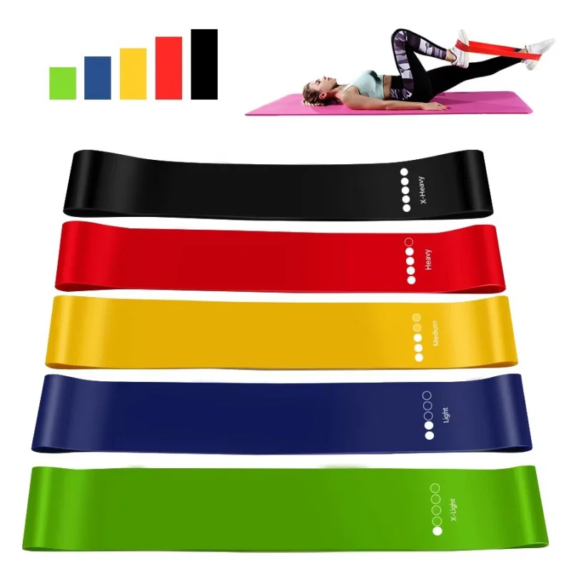 1/5/20 pièces 5 couleurs Yoga résistance élastique équipement de Fitness 0.35mm-1.1mm Pilates exercice formation Fitness bande élastique