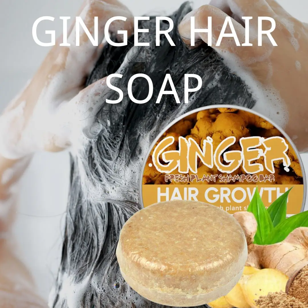 Ginger Shampoo Soap Handmade Hair Shampoo Soap Strengthen Hair Roots Cold Processed Shampoo Bar Plant Hair Shampoos Hair Care