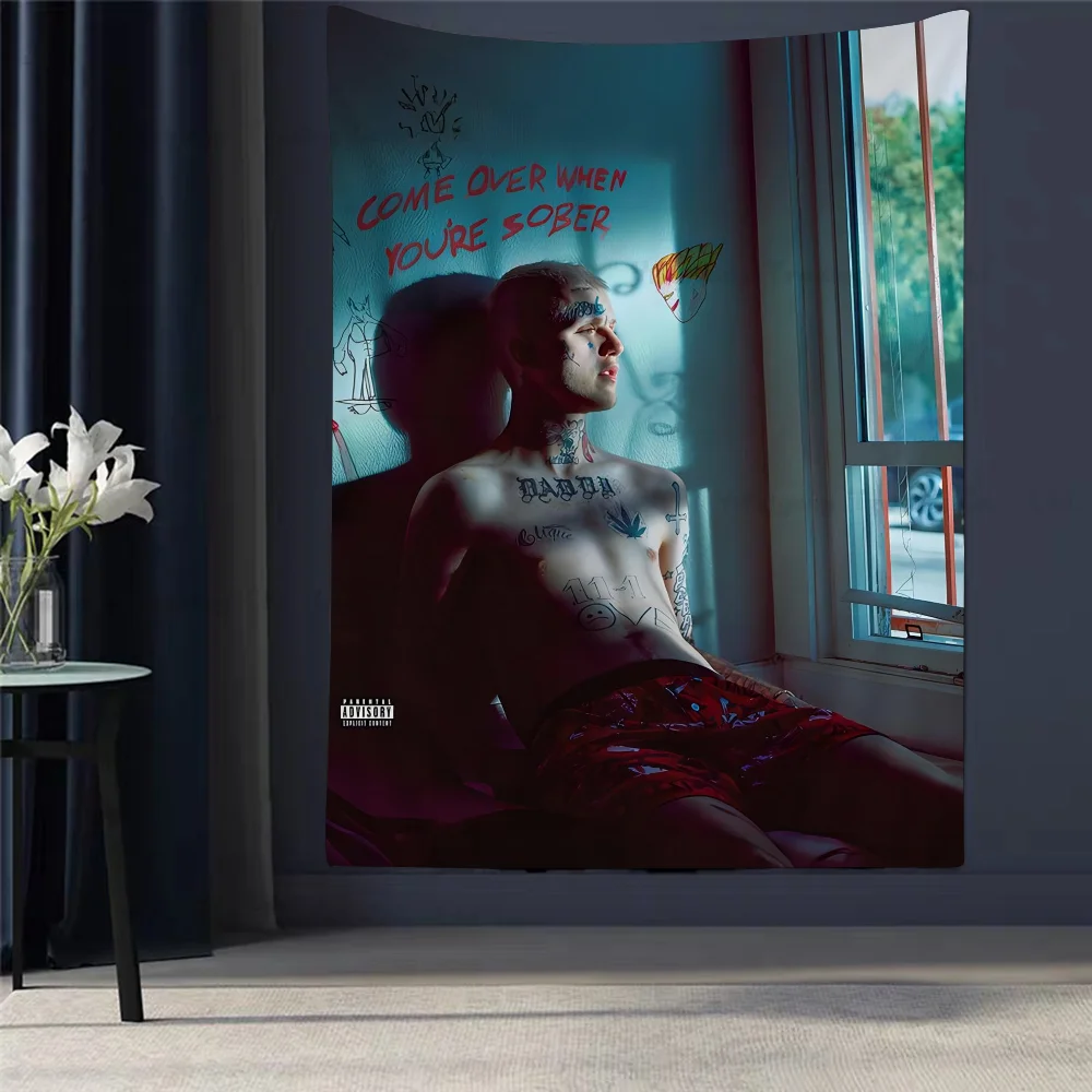 Hip Hop Rapper Lil Peep Tapestry Art Printing Bohemian Wall Tapestries Mandala Decor Blanket