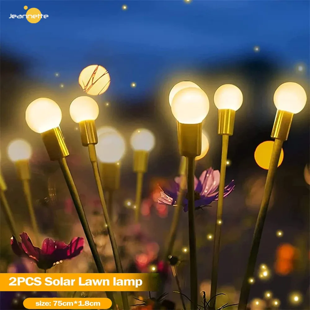 Lumière LED solaire extérieure étanche jardin feu d'artifice luciole pelouse lampe paysage lumières luciole pelouse lampe jardin décor lumière solaire