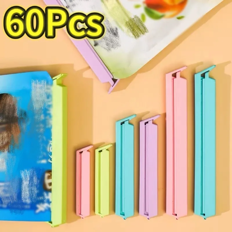 12-60Pcs Portable New Kitchen Storage Food Snack Seal Sealing Bag Clips Sealer Clamp Plastic Tool Kitchen Accessories Wholesale