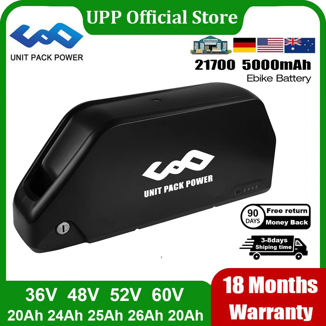 21700 EBike Batterie Unterrohr Polly 72 V 60 V 52 V 48 V 24 Ah 36 V 27 Ah 22,5 Ah 14,4 Ah Baterias für 2000 W 1500 W 1000 W 750 W 350 W Motor Image