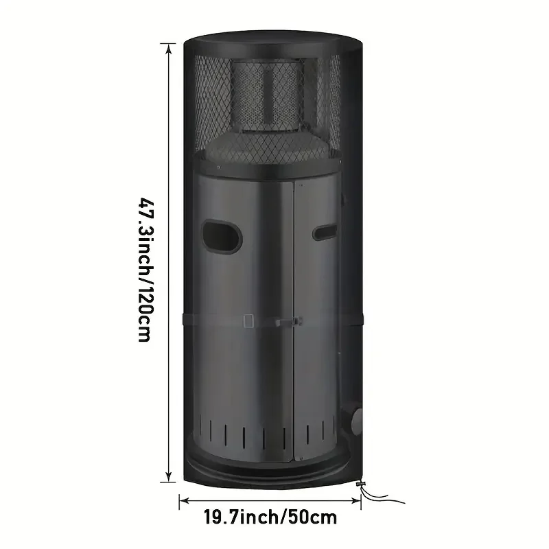 Runde Heizungsabdeckung für den Außenbereich – robuste Garten-Terrassenabdeckung aus Polyester, Ganzjahresgebrauch für Feuerstellen und Kamine im Freien Image