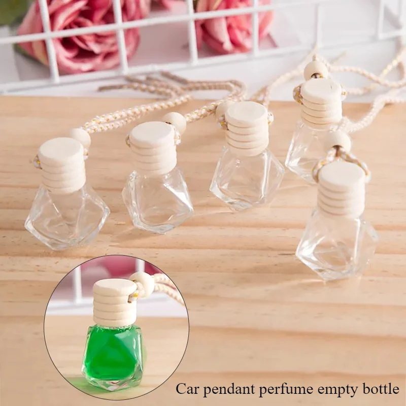 1 ~ 10PCS Auto Hängen Glas Flasche Lufterfrischer Leere Aromatherapie Anhänger Diffusor Ornament für Fahrzeug Dekoration Image