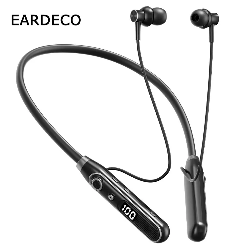 EARDECO HIFI Sound Bluetooth Kopfhörer Neckband Drahtlose Kopfhörer In-Ear Bass 5,4 Bluetooth Sport Headset mit Mikrofon Led-anzeige Image